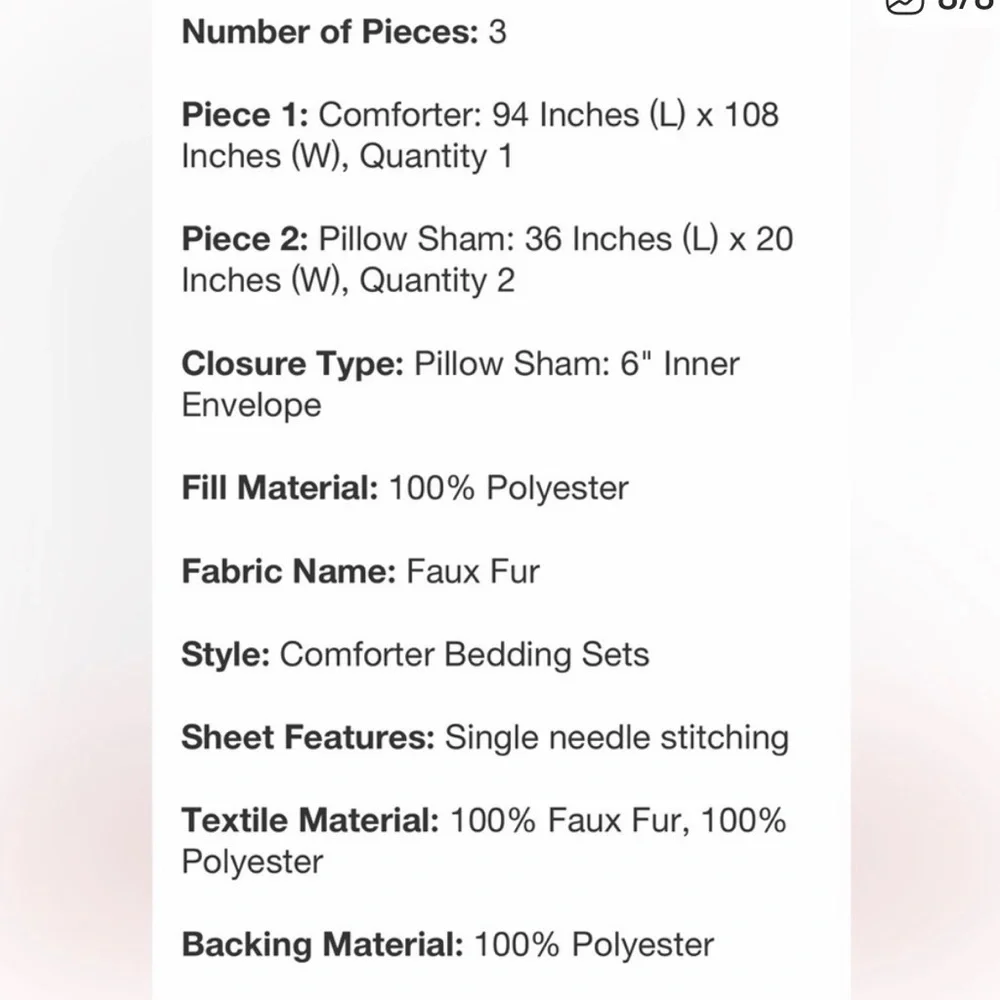Threshold Faux Fur Comforter bedding set